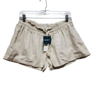 Roxy Womens Linen Blend Stone  Shorts Size XL Beige